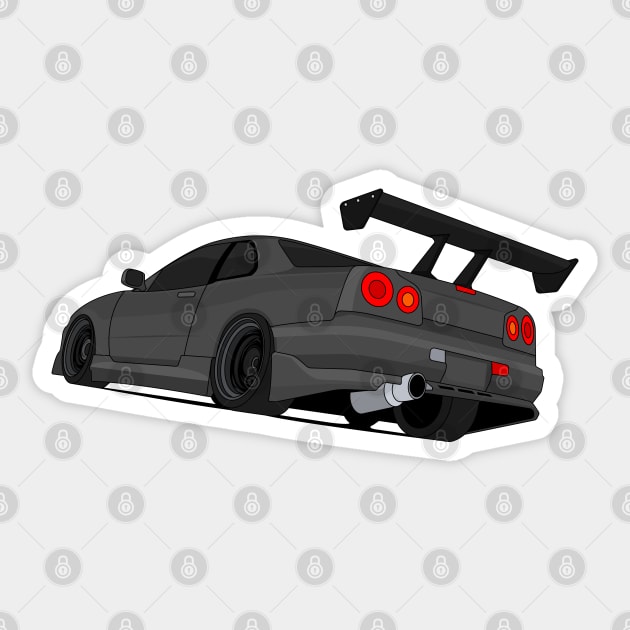 SKYLINE GTR R34 DARK-GREY Sticker by VENZ0LIC